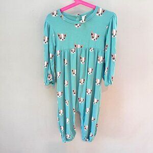 Kate Quinn Teal Fox Print Romper